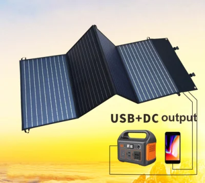 Складное портативное солнечное зарядное устройство мощностью 100 Вт с USB-выходом